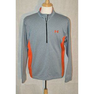 Under Armour Men's Half 1/2 Zip Gray Orange Pullover Jacket Size Large